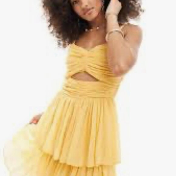 Anaya with love Marigold (Yellow) Tiered Maxi Dress Size 6 (NWT) - Picture 5 of 11